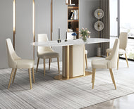 Palatial Marble-Top Dining Table Set for 6 / Lixra
