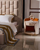 Set Of 2 Golden Contemporary Wooden Nightstands / Lixra