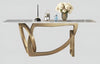 Modern Golden Finish Marble Dining Table / Lixra