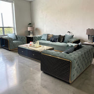 Modern Woodcraft 3-Piece Velvet Sofa Set / Lixra