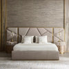 Metal-Embellished Fabric Bed with Spacious Headboard / Lixra