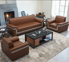 3-Pcs Leather Upholstered Wooden Sofa Set / Lixra