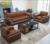 3-Pcs Leather Upholstered Wooden Sofa Set / Lixra
