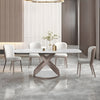 Italian Rectangular Marble Dining Table Set With Chairs / Lixra