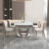 Italian Rectangular Marble Dining Table Set With Chairs / Lixra
