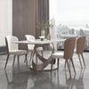 Italian Rectangular Marble Dining Table Set With Chairs / Lixra