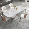Italian Rectangular Marble Dining Table Set With Chairs / Lixra