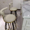 Set of 2 Light Luxurious High Raised Stools With Backrest and Footrest / Lixra