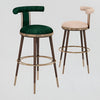 Set Of 3 Modern Velvet Upholstered High Bar Stools / Lixra