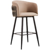 Set of 3 Leather Upholstered High Raised Bar Stools / Lixra