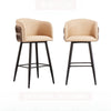 Modern Luxurious Set of 2 Leather Upholstered High Raised Stools / Lixra
