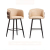 Set of 3 Leather Upholstered High Raised Bar Stools / Lixra