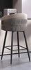 Set of 3 Leather Upholstered High Raised Bar Stools / Lixra