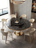 Classic Design Luxurious Marble Top Dining Table Set With Lazy Susan / Lixra