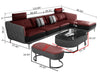 Ultra Modern Luxurious Living Room Leather Sectional Sofa / Lixra