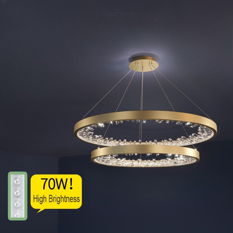Round Dazzling Crystal Pendant Light / Lixra