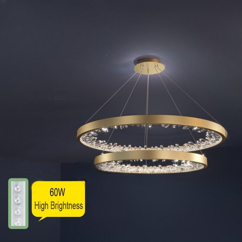 Round Dazzling Crystal Pendant Light / Lixra