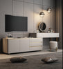 Luxurious Mirror Dresser Makeup Table With TV Cabinet And Stool / Lixra