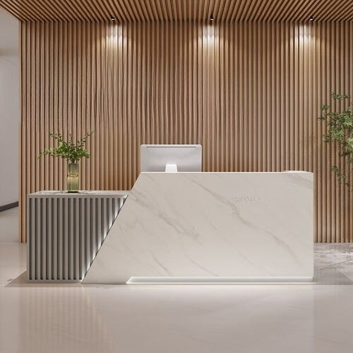 Stylish Wooden Office Furniture Reception Desk / Lixra