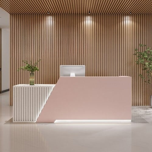 Stylish Wooden Office Furniture Reception Desk / Lixra