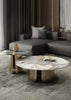 Gold & Black Base Marble Top Coffee Table With Side Table / Lixra