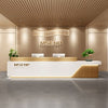 Rectangular Wooden Reception Desk With Lights / Lixra