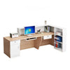Glossy Finish Rectangular Wooden Reception Desk With Storage / Lixra