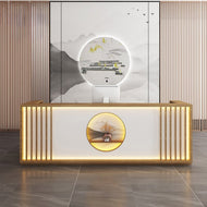 Retro Look Wooden Reception Desk / Lixra