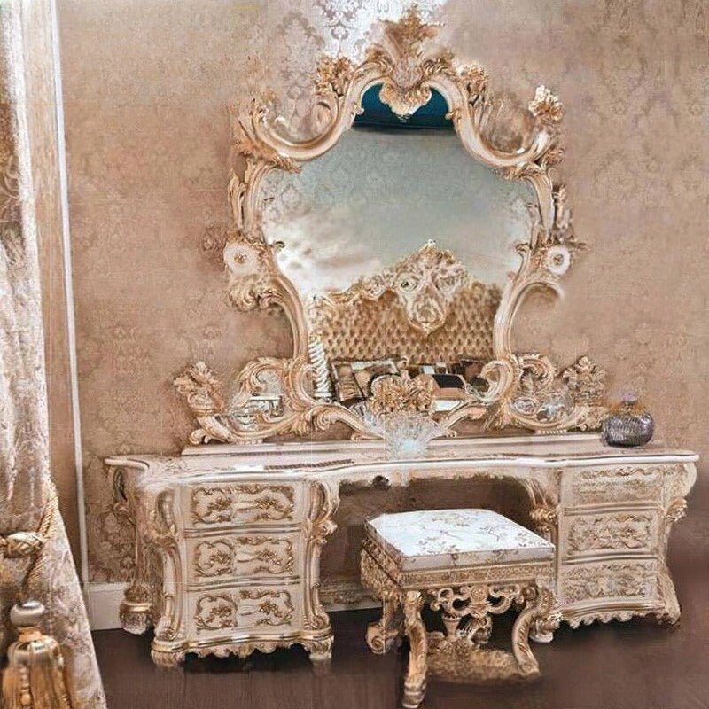 Luxurious Carved European Dressing Table