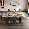 Glossy Rectangular Marble Dining Table Set / Lixra