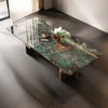 Marble Top Dining Table With Golden Finish Metal Legs  / Lixra