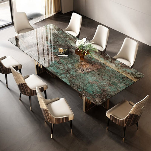 Lavish Design Marble Top Dining Table With Chairs / Lixra