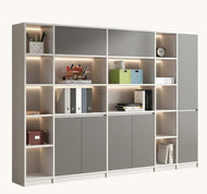 Modern Wooden LED Bookshelf With Doors / Lixra
