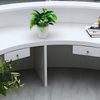 Modern Wooden Round Reception Desk with LED / Lixra