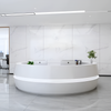 Modern Wooden Round Reception Desk with LED / Lixra