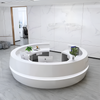 Modern Wooden Round Reception Desk with LED / Lixra
