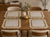 Elegant Ivory Gold Beaded Square Placemat Set Of 2 / Lixra