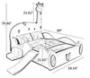 Velvet and Leather Giraffe Theme Kids Bed / Lixra