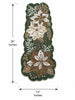 Embroidered Green Beaded Table Runner with Botanical Floral Design / Lixra