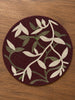 Burgundy Floral Beaded Round Placemat Set of 2 / Lixra