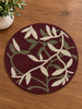Burgundy Floral Beaded Round Placemat Set of 2 / Lixra