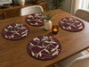 Burgundy Floral Beaded Round Placemat Set of 2 / Lixra