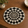 Black & Ivory Geometric Beaded Placemat Set of 2 / Lixra