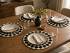 Black & Ivory Geometric Beaded Placemat Set of 2 / Lixra
