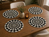 Black & Ivory Geometric Beaded Placemat Set of 2 / Lixra