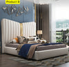 Elegant Designer Leather Bed with Headboard / Lixra