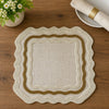 Elegant Ivory Gold Beaded Square Placemat Set Of 2 / Lixra