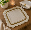 Elegant Ivory Gold Beaded Square Placemat Set Of 2 / Lixra