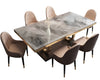 Nordic Golden Finish Dining Table Set