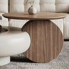 Minimalist Cream Round Wooden Coffee Table / Lixra